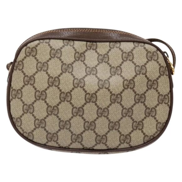 GUCCI GG Supreme Web Sherry Line Bag PVC Beige Gold 007 754 6112 40 Auth 139459 - Picture 2 of 16